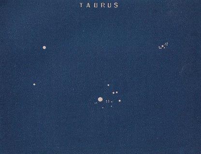 1900 STAR MAP Print - TAURUS - Constellations Wall Art - Antique Astronomy Decor - Vintage - 4.5 x 5.5 Inches