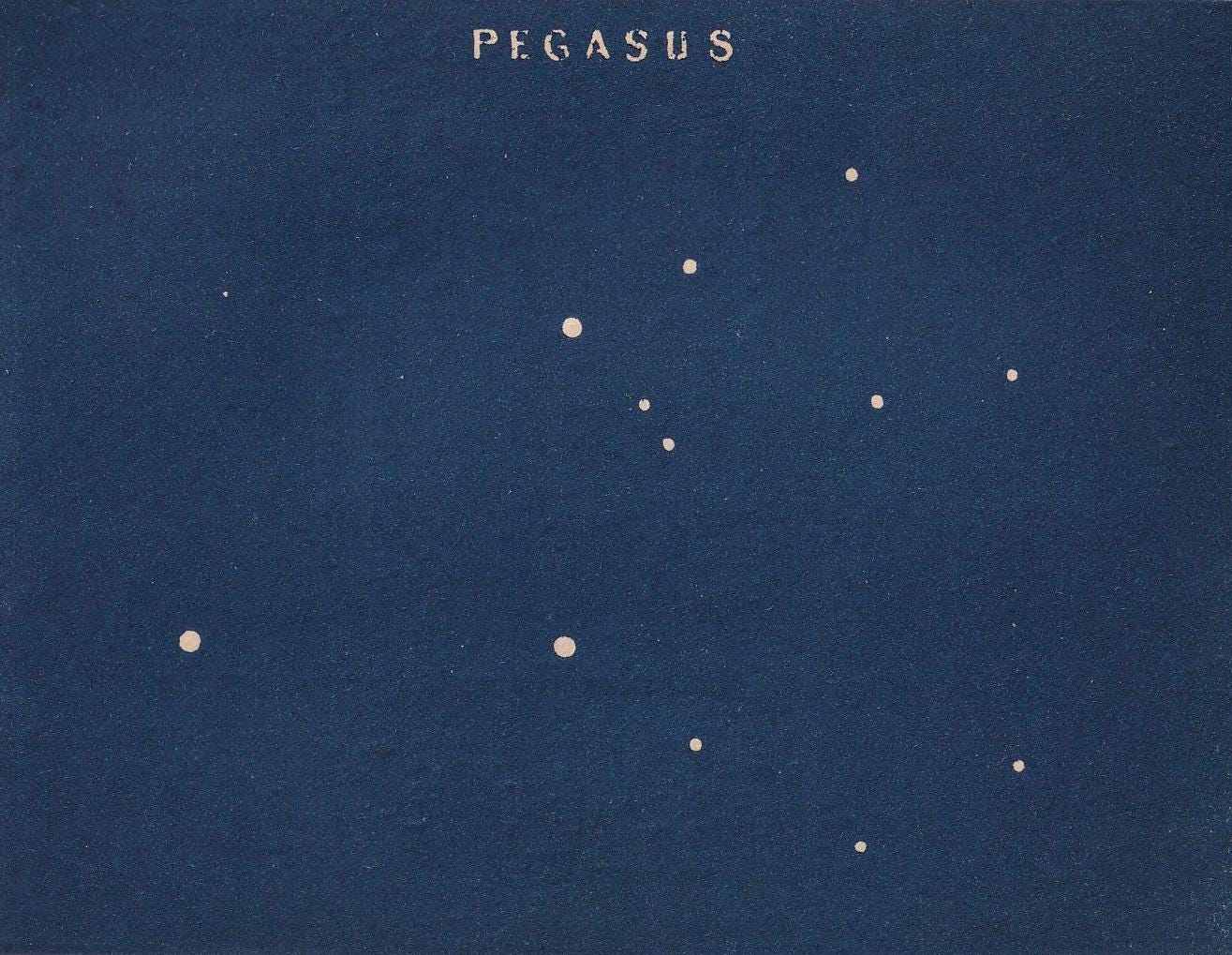 1900 STAR MAP Print - PEGASUS - Constellations Wall Art - Antique Astronomy Decor - Vintage - 4.5 x 5.5 Inches