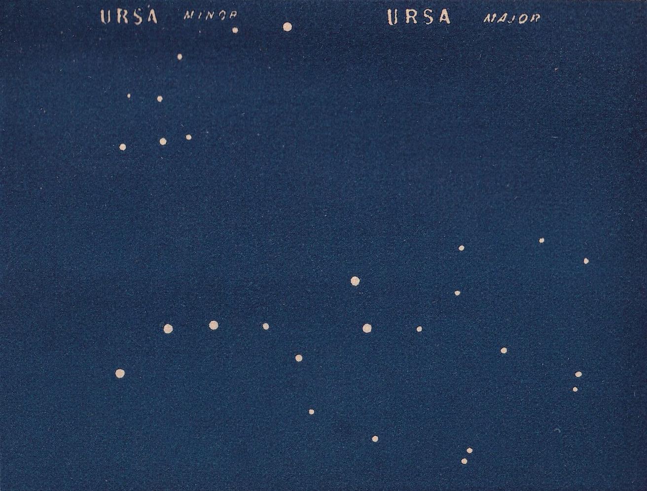 1900 STAR MAP Print - URSA Major & Minor - Constellations Wall Art - Antique Astronomy Decor - Vintage - 4.5 x 5.5 Inches