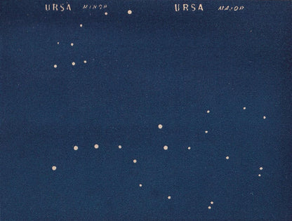 1900 STAR MAP Print - URSA Major & Minor - Constellations Wall Art - Antique Astronomy Decor - Vintage - 4.5 x 5.5 Inches