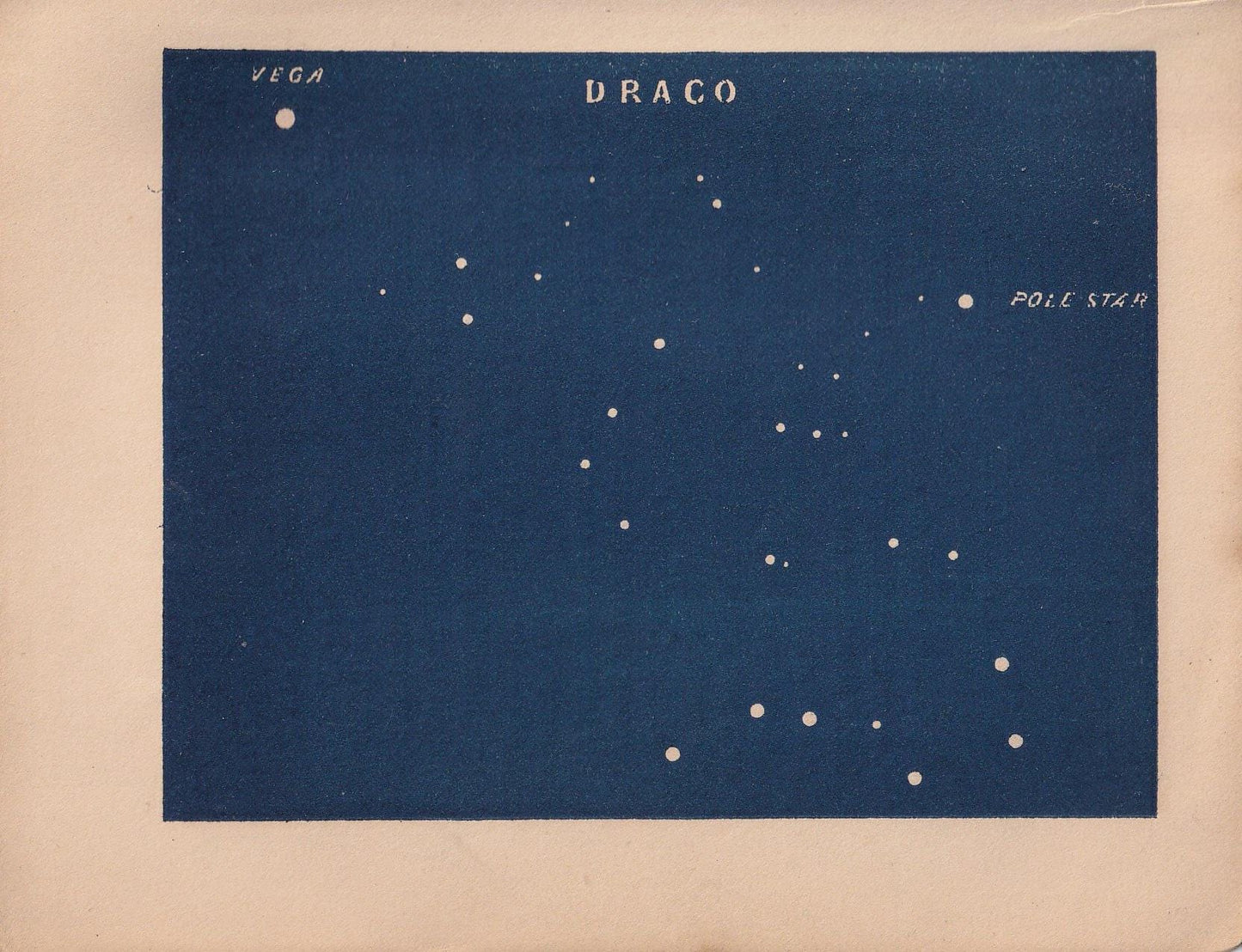 1900 STAR MAP Print - DRACO - Constellations Wall Art - Antique Astronomy Decor - Vintage - 4.5 x 5.5 Inches