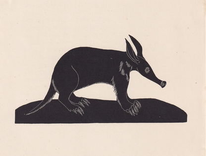 1929 AARDVARK Print Wood Engraving - Aardvark Wall Art - Zoology Print - Wildlife - Antique Animal Print - 94 Years Old - 8 x 7.25 Inches